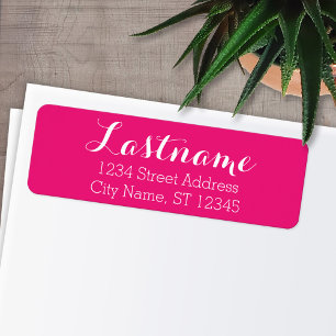 Aangepaste naam retouradres Whimsy Hot Pink Etiket