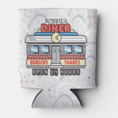 Aangepaste NAAM Retro 50s Diner Bord Vijftiger Jar Blikjeskoeler (Voorkant)