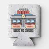 Aangepaste NAAM Retro 50s Diner Bord Vijftiger Jar Blikjeskoeler (Achterkant)