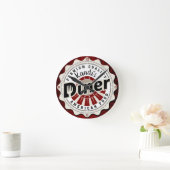 Aangepaste NAAM Retro American Diner Cafe Ronde Klok (Huis)