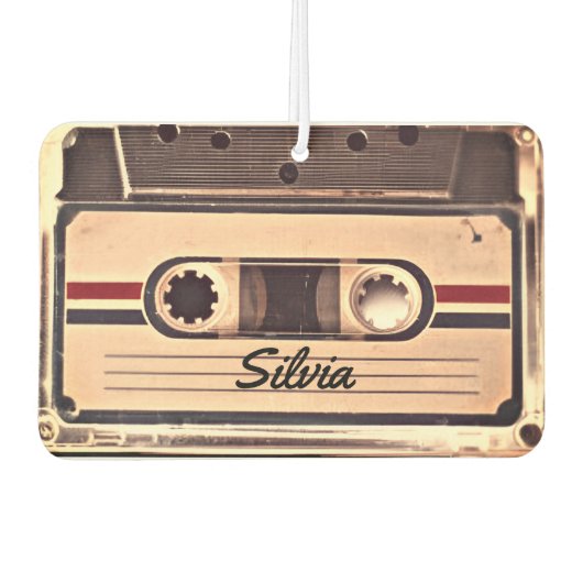 Aangepaste naam Retro-audiocassette Luchtverfrisser (Voorkant)