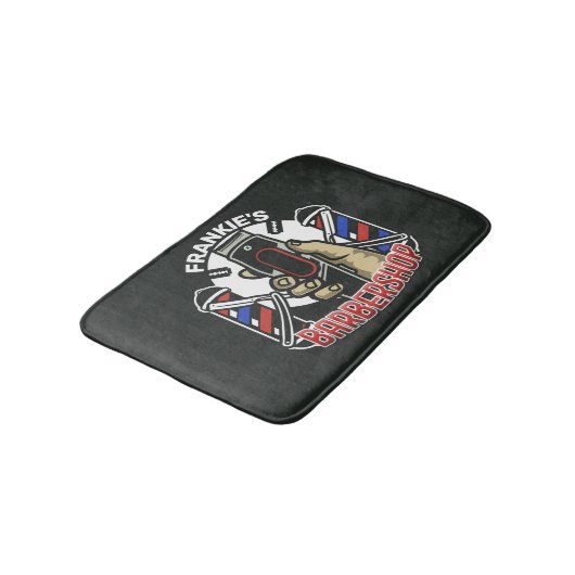 Aangepaste naam Retro Barber Winkel Pole Barbersho Badmat (Gekanteld)