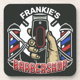 Aangepaste naam Retro Barber Winkel Pole Barbersho Bier Onderzetter