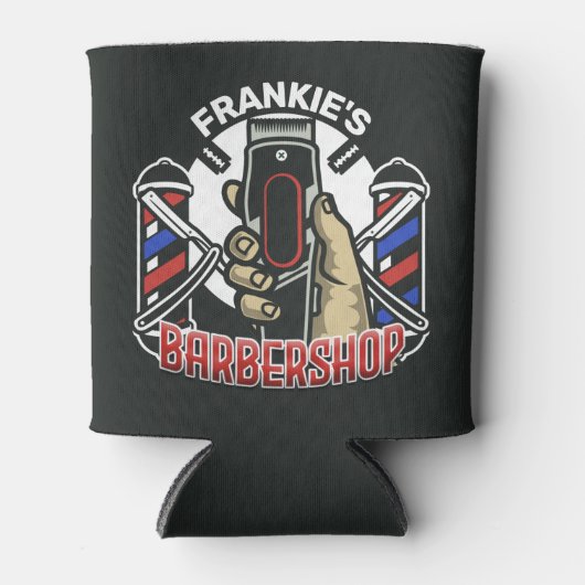 Aangepaste naam Retro Barber Winkel Pole Barbersho Blikjeskoeler (Voorkant)