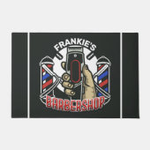 Aangepaste naam Retro Barber Winkel Pole Barbersho Deurmat (Voorkant)