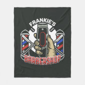 Aangepaste naam Retro Barber Winkel Pole Barbersho Fleece Deken (Voorkant)