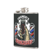 Aangepaste naam Retro Barber Winkel Pole Barbersho Heupfles (Links)