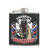 Aangepaste naam Retro Barber Winkel Pole Barbersho Heupfles (Voorkant)