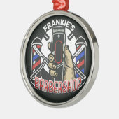Aangepaste naam Retro Barber Winkel Pole Barbersho Metalen Ornament (Links)