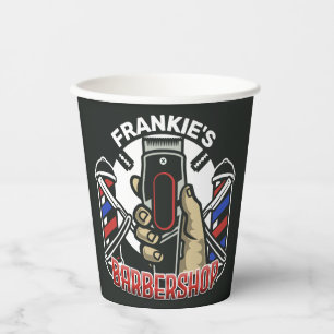 Aangepaste naam Retro Barber Winkel Pole Barbersho Papieren Bekers