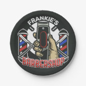 Aangepaste naam Retro Barber Winkel Pole Barbersho Papieren Bordje (Voorkant)