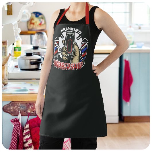 Aangepaste naam Retro Barber Winkel Pole Barbersho Schort