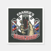 Aangepaste naam Retro Barber Winkel Pole Barbersho Servet (Voorkant)