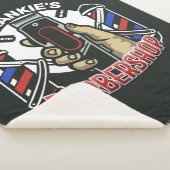 Aangepaste naam Retro Barber Winkel Pole Barbersho Sherpa Deken (3/4)