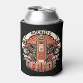 Aangepaste NAAM Retro Benzinepomp Motorfiets Biker Blikjeskoeler (Blikje Voorkant)