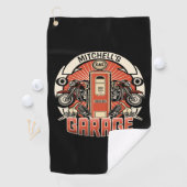 Aangepaste NAAM Retro Benzinepomp Motorfiets Biker Golfhanddoek (Insitu)
