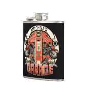 Aangepaste NAAM Retro Benzinepomp Motorfiets Biker Heupfles (Links)