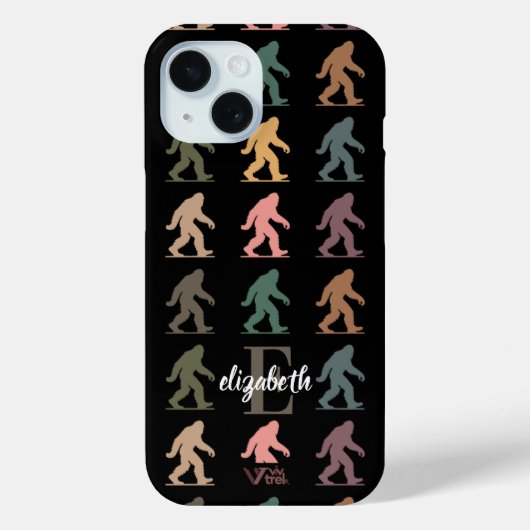 Aangepaste naam Retro Bigfoot Bos Kunst Cadeau Case-Mate iPhone Case (Achterkant)