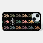 Aangepaste naam Retro Bigfoot Bos Kunst Cadeau Case-Mate iPhone Case (Achterkant (horizontaal))