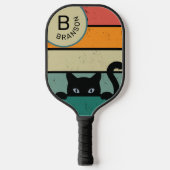 Aangepaste naam, Retro Black Cat Pickleball Paddle (Voorkant)