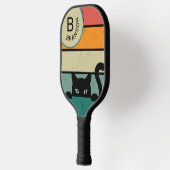 Aangepaste naam, Retro Black Cat Pickleball Paddle (Links)