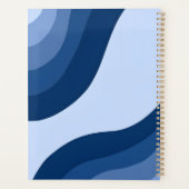Aangepaste naam Retro Blauwe Golvende Notitieboek (Achterkant)