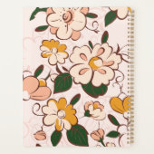 Aangepaste naam Retro bloem Crème Perzik Geel Planner (Achterkant)