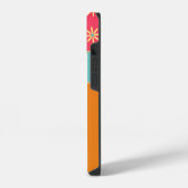 Aangepaste Naam Retro Bloem iPhone Hoesje (Linkerkant)