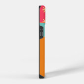 Aangepaste Naam Retro Bloem iPhone Hoesje (Rechterkant)