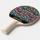Aangepaste naam Retro Casette Tapes Tafeltennisbatje (Voorkant Gekanteld)
