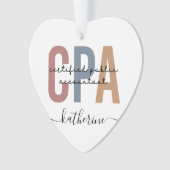 Aangepaste naam Retro CPA Certified Public Account Ornament (voorkant)