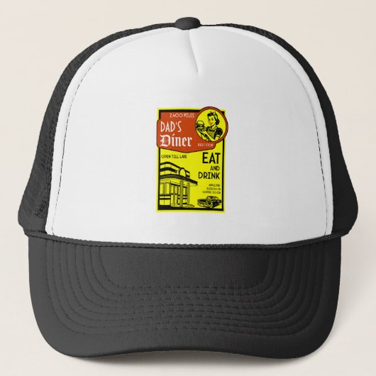 Aangepaste naam Retro Diner Amerikaans Trucker Pet (Voorkant)