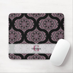 Aangepaste naam Retro Dusky Roos Bloemen Fronds Ma Muismat