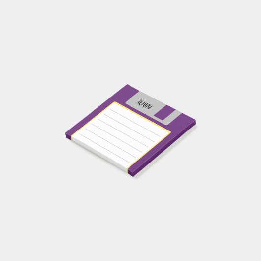 Aangepaste naam retro floppy disk, Y2K en 90s Post-it® Notes (Schuin)