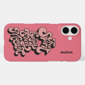 Aangepaste naam Retro "Free Spirit" Case-Mate iPhone Case (Achterkant (horizontaal))