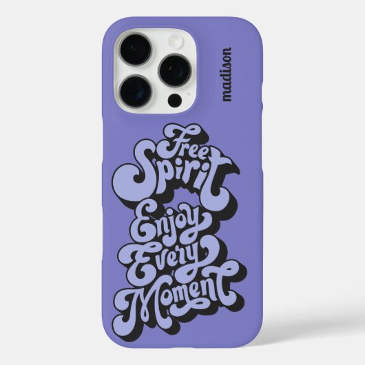 Aangepaste naam Retro "Free Spirit" Case-Mate iPhone Case (Achterkant)