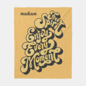 Aangepaste naam Retro "Free Spirit" Fleece Deken (Voorkant)