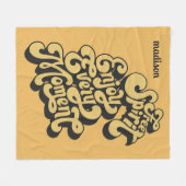 Aangepaste naam Retro "Free Spirit" Fleece Deken (Voorkant (Horizontaal))