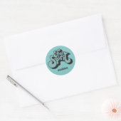 Aangepaste naam Retro "Free Spirit" Ronde Sticker (Envelop)
