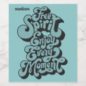 Aangepaste naam Retro "Free Spirit" Wijn Etiket (Enkel label)