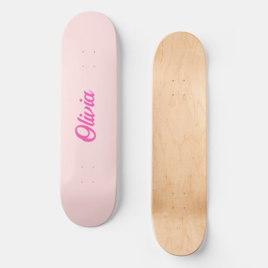 Aangepaste naam Retro Fun gepersonaliseerd roze Persoonlijk Skateboard (Voorkant)