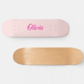 Aangepaste naam Retro Fun gepersonaliseerd roze Persoonlijk Skateboard (Horizontaal)