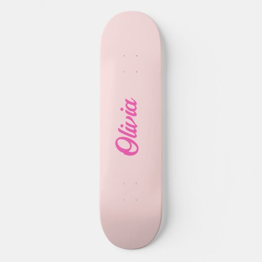 Aangepaste naam Retro Fun gepersonaliseerd roze Persoonlijk Skateboard (Voorkant)