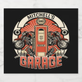 Aangepaste NAAM Retro Gaspomp motorfiets Bier Etiket (Enkel label)