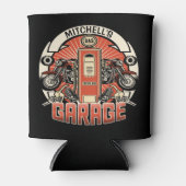 Aangepaste NAAM Retro Gaspomp motorfiets Blikjeskoeler (Voorkant)