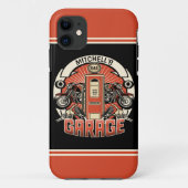 Aangepaste NAAM Retro Gaspomp motorfiets Case-Mate iPhone Case (Achterkant)