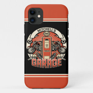 Aangepaste NAAM Retro Gaspomp motorfiets Case-Mate iPhone Case