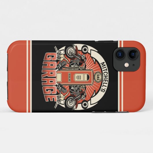 Aangepaste NAAM Retro Gaspomp motorfiets Case-Mate iPhone Case (Achterkant (horizontaal))