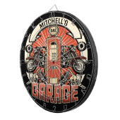 Aangepaste NAAM Retro Gaspomp motorfiets Dartbord (Voorkant Rechts)