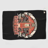 Aangepaste NAAM Retro Gaspomp motorfiets Golfhanddoek (Horizontaal)